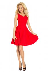 114-3 Sukienka z koła - dekold w kształcie serca - marciano czerwona