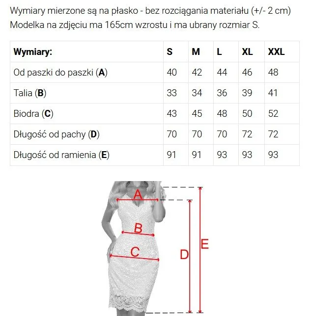 316-13 Koronkowa dopasowana sukienka z krótkim rękawkiem i dekoltem - chabrowa